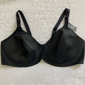 NWT Elila microfiber spacer underwire bra style 2011, black size 46DD
